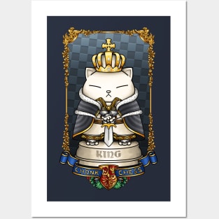 Medieval Chess Cat King Posters and Art